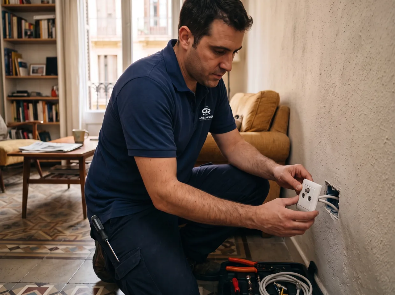 Instalación de una toma de TV nueva en una vivienda de Rubí