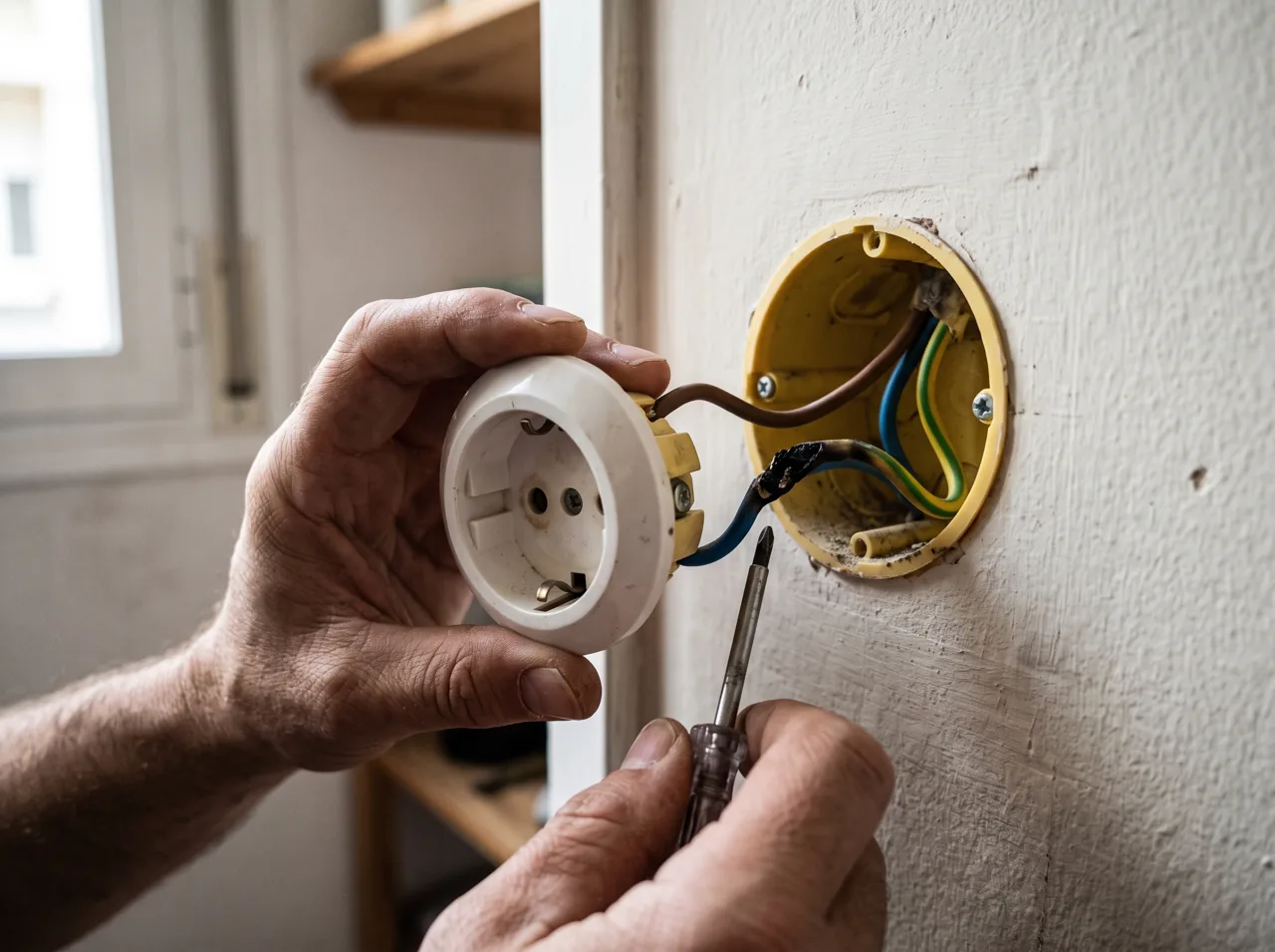 Después — Reparación de un cortocircuito en un enchufe de una vivienda de Rubí