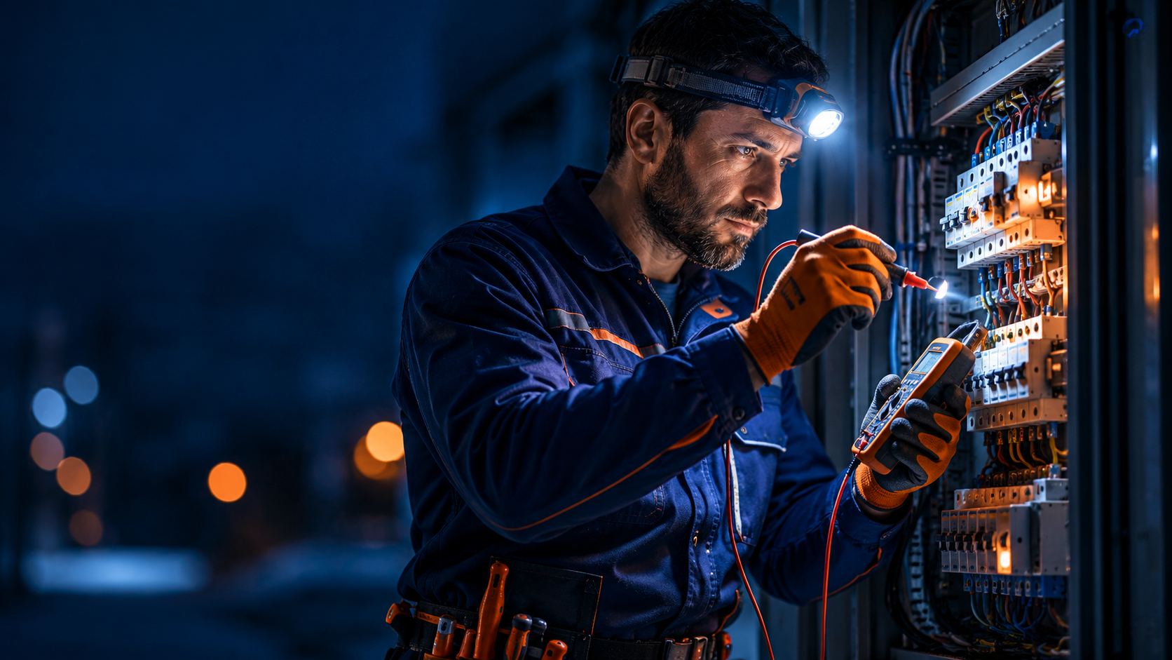 Electricista de urgencia trabajando en un cuadro eléctrico en Rubí