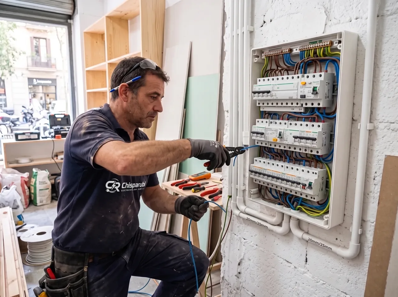 Instalación eléctrica en un local comercial de Rubí
