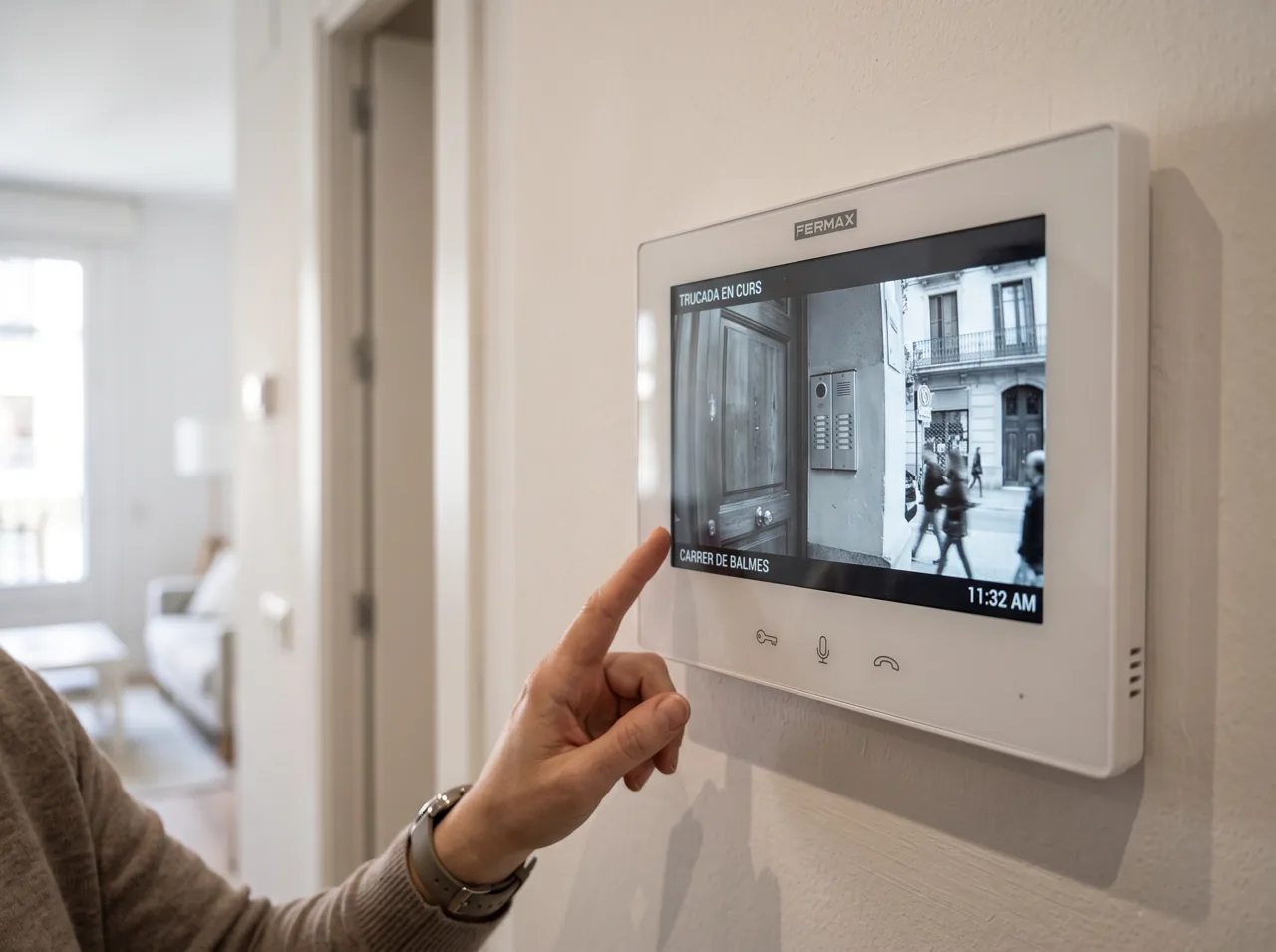 Instalación de un monitor de videoportero nuevo en un piso de Rubí