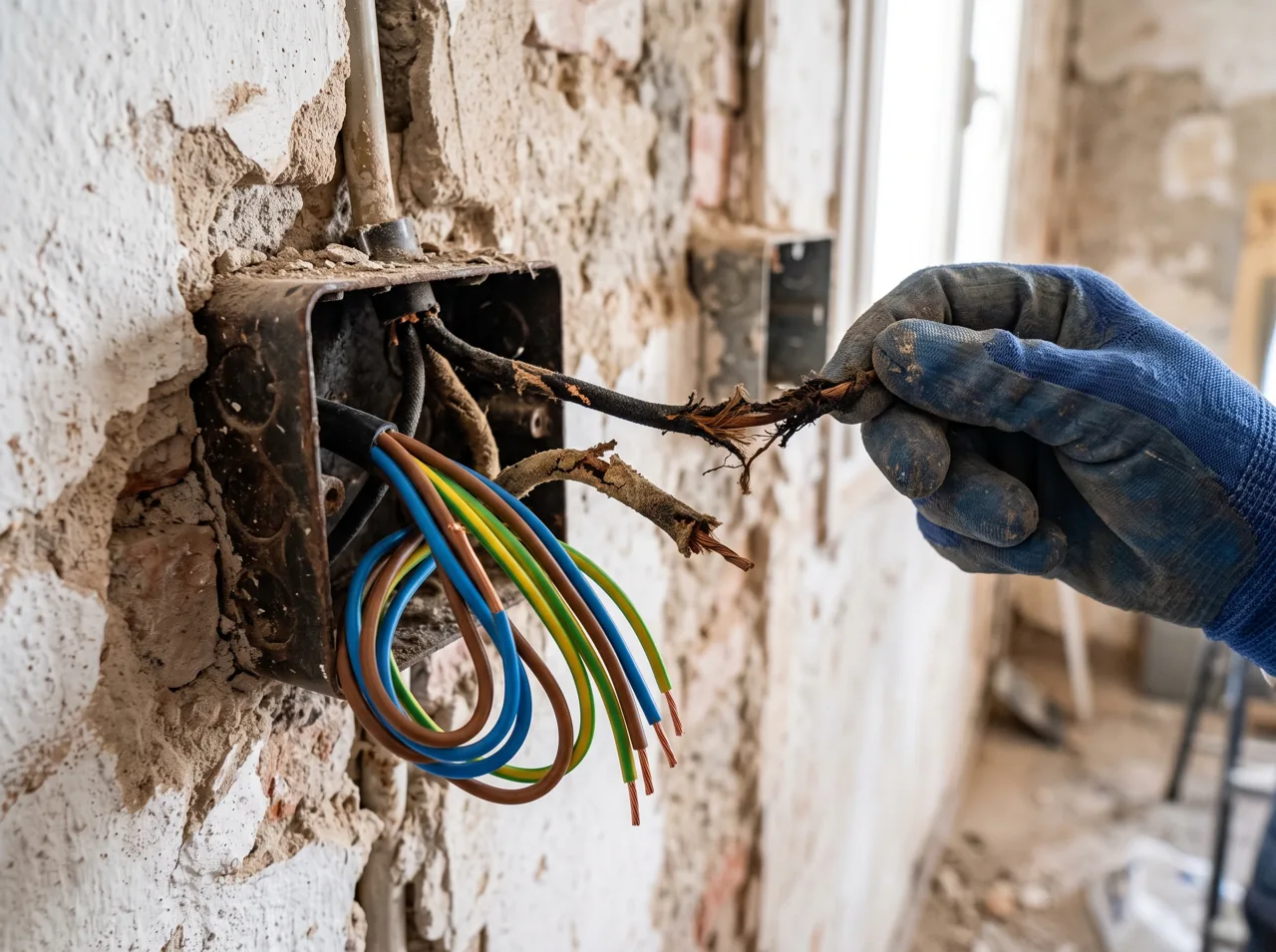Retirada de cableado antiguo en un piso de Rubí